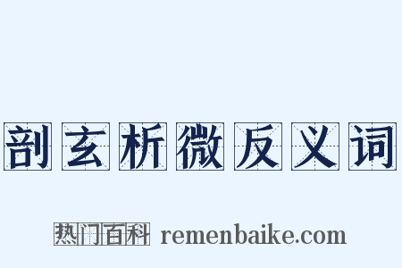 剖玄析微反义词是什么意思的图片